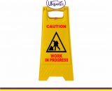 Cleaning in progress caution stand