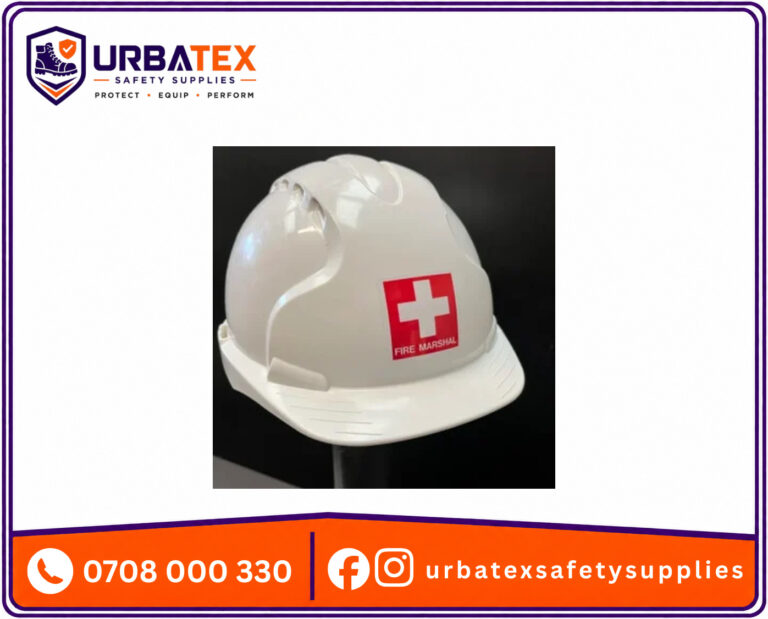 Branded Fire Marshal Helmet – JSP EVO2 Hard Hat + Red Fire Marshal Sticker (50×50mm)