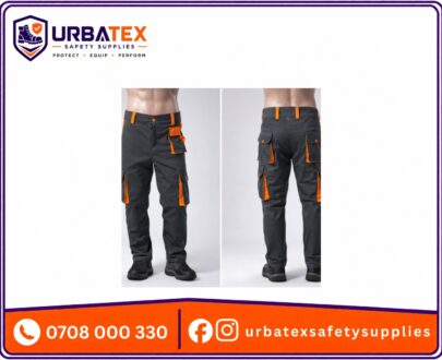 Custom Cargo Work Trousers Kenya in Twill Fabric with Knee Guard Area and Optional Reflective Trim