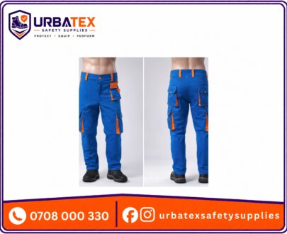 Custom Knee Pad Work Trousers Kenya in Twill Fabric with Knee Guard Area and Optional Reflective Trim