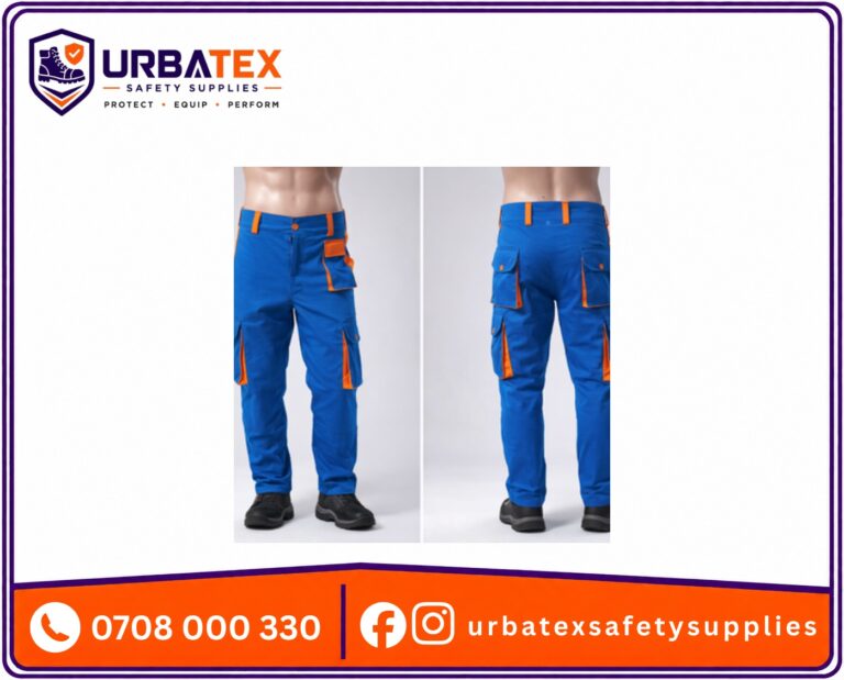Custom Knee Pad Work Trousers Kenya in Twill Fabric with Knee Guard Area and Optional Reflective Trim