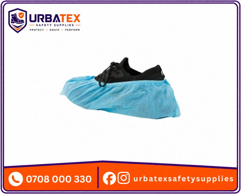 Disposable PP Shoe Covers 35 GSM (Water-Resistant, Blue) — Pack of 100