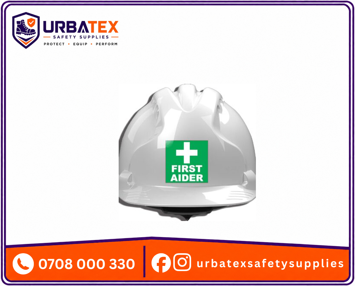 first aider helmet sticker self adhesive 5x5cm first aid identification for worksites in kenya urbatex safety supplies kenya