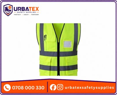 Green 180 GSM Pocket Reflector Vest – Heavy Duty High Visibility Safety Vest