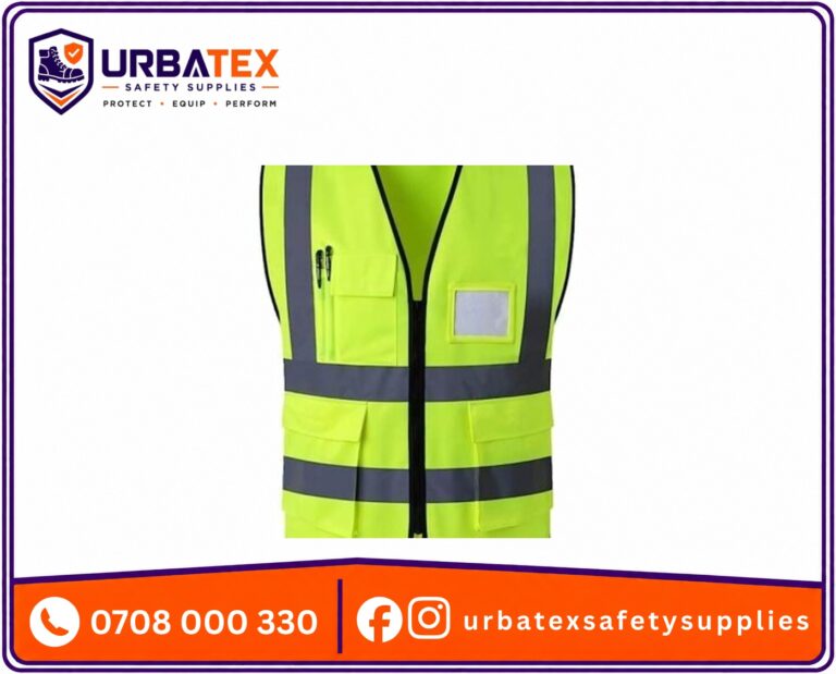 Green 180 GSM Pocket Reflector Vest – Heavy Duty High Visibility Safety Vest