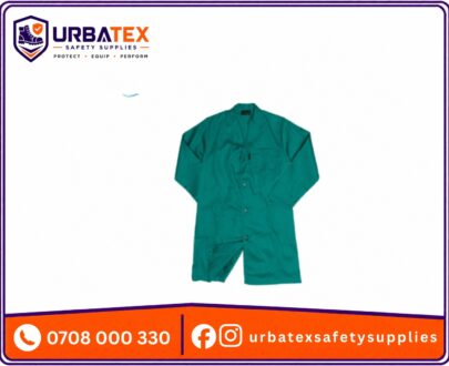 Green Twill Dust Coat – Long-Length Protective Coat with Back Vent