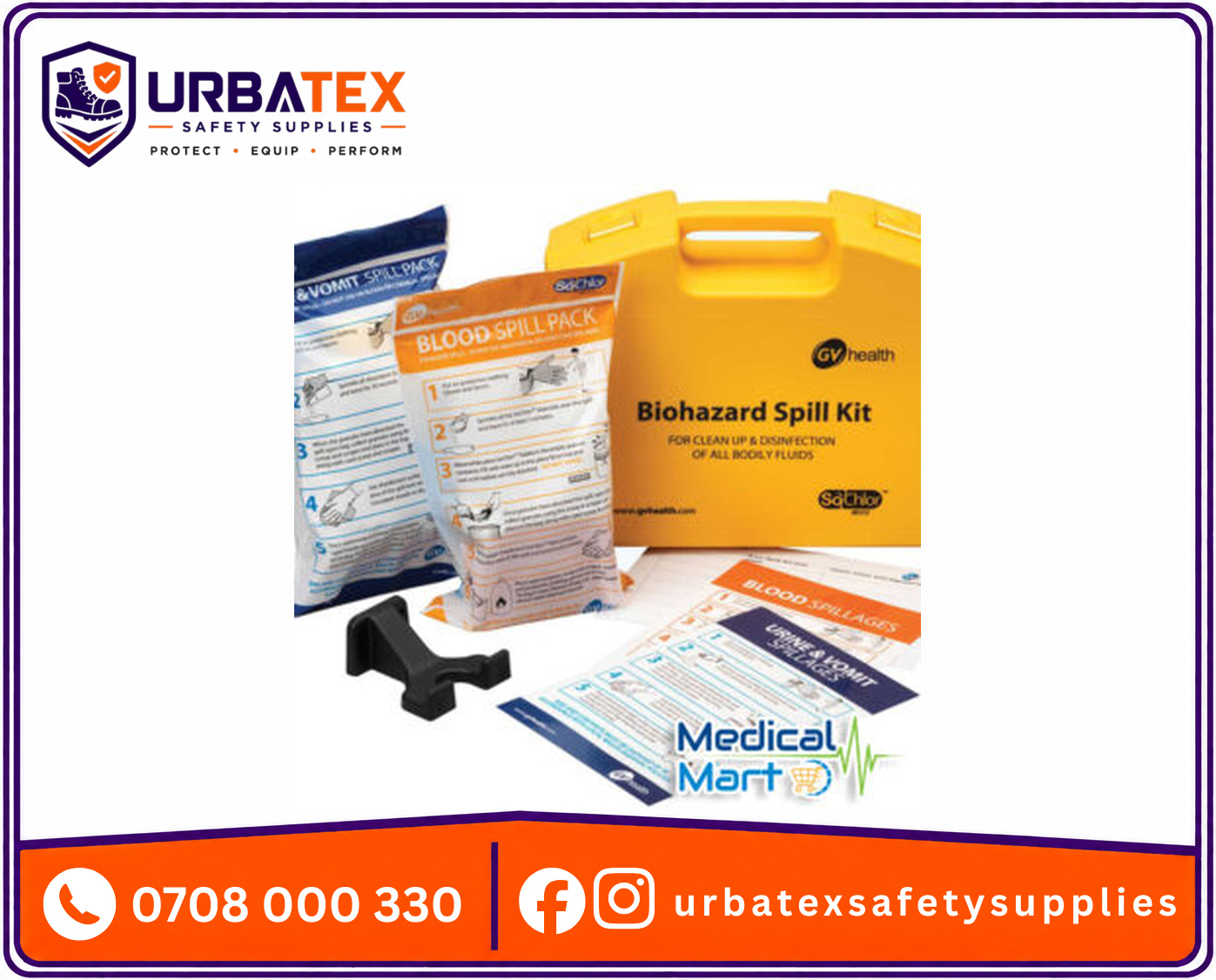 gv health biohazard spill kit midi 10 spill sochlor made in uk urbatex safety supplies kenya