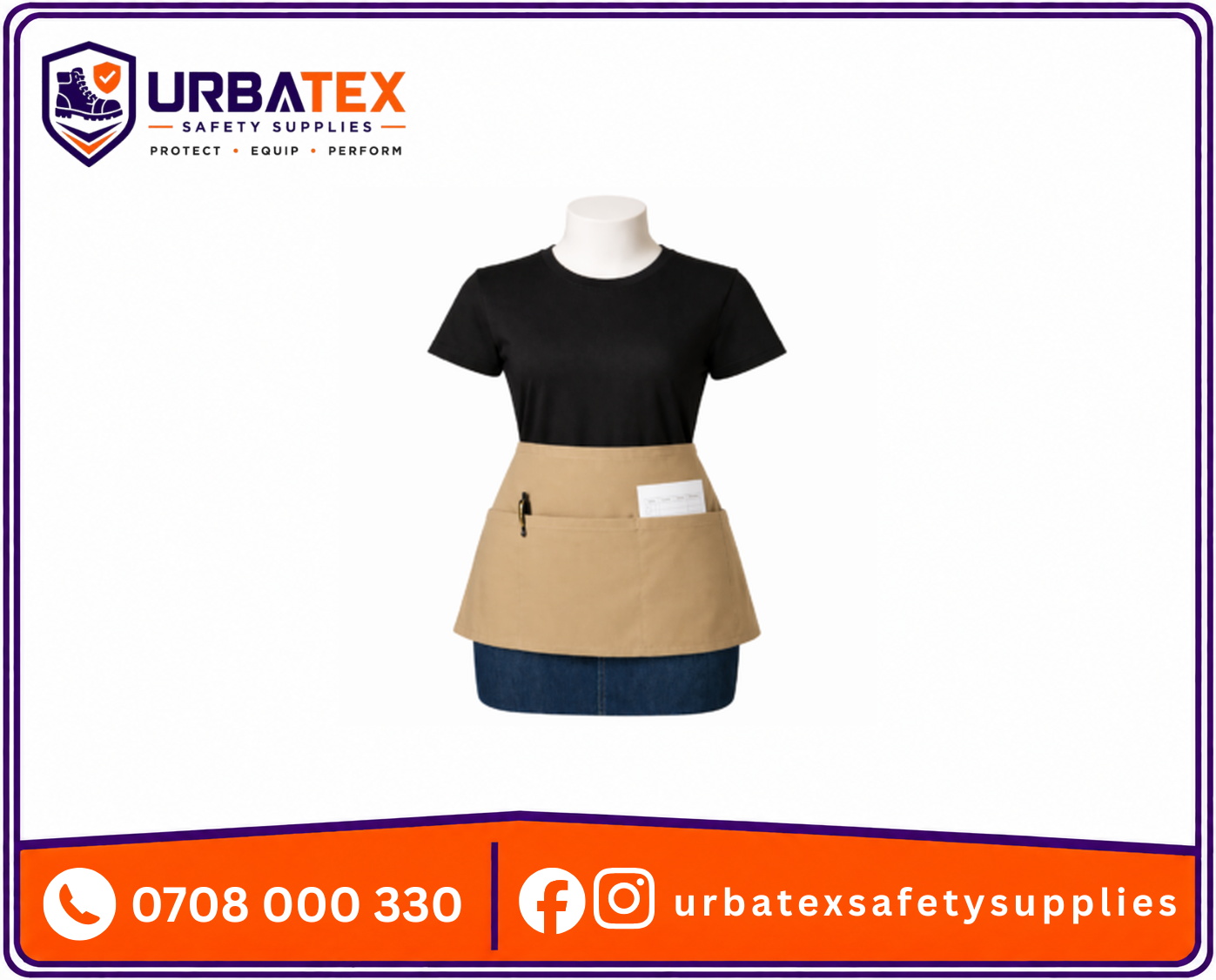 half waist apron with pockets kenya for restaurant caf and hospitality service teams kenya