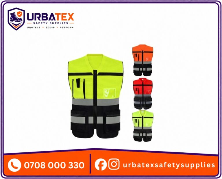 High Visibility 180 GSM Zipper Reflector Vest – 360° Reflective Safety Wear