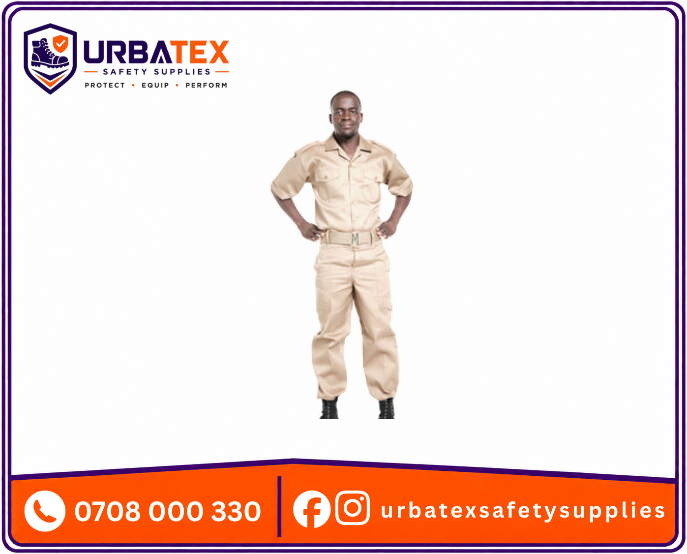 khaki security combat uniform set tactical shirt cargo trouser kenya
