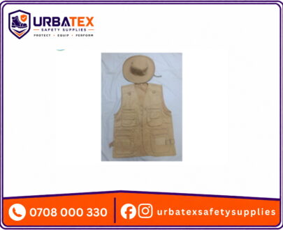 Khaki Twill Mission Jacket with Hat – Smart Safari-Style Work Jacket (Nairobi, Kenya)