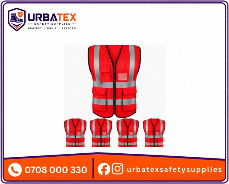 Orange 180 GSM Pocket Reflector Vest – Heavy Duty High Visibility Safety Vest