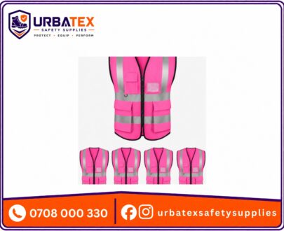 Pink 180 GSM Pocket Reflector Vest – Heavy Duty High Visibility Safety Vest