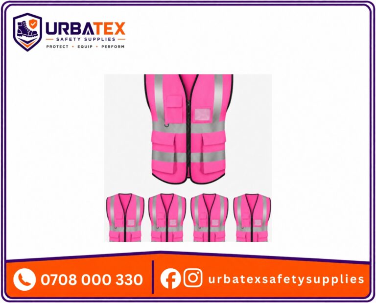 Pink 180 GSM Pocket Reflector Vest – Heavy Duty High Visibility Safety Vest