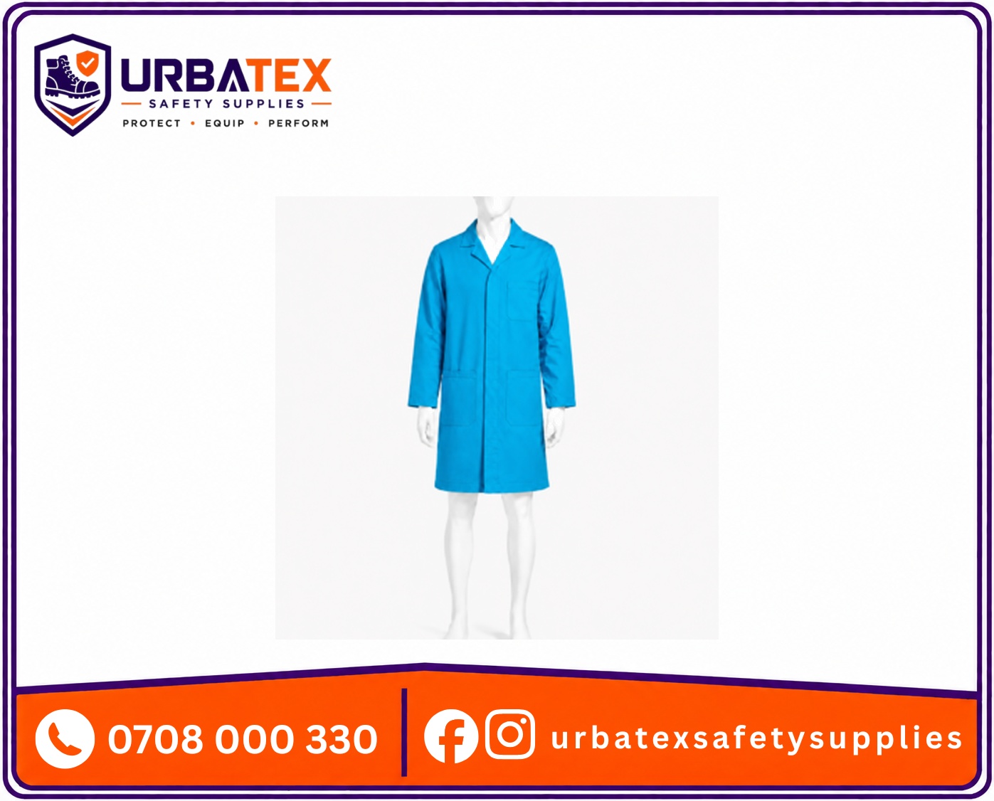 professional navy blue 265 gsm tertrex work dustcoat urbatex safety supplies kenya