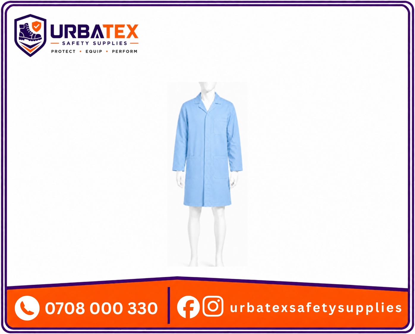 professional royal blue 265 gsm tetrex work dustcoat urbatex safety supplies kenya