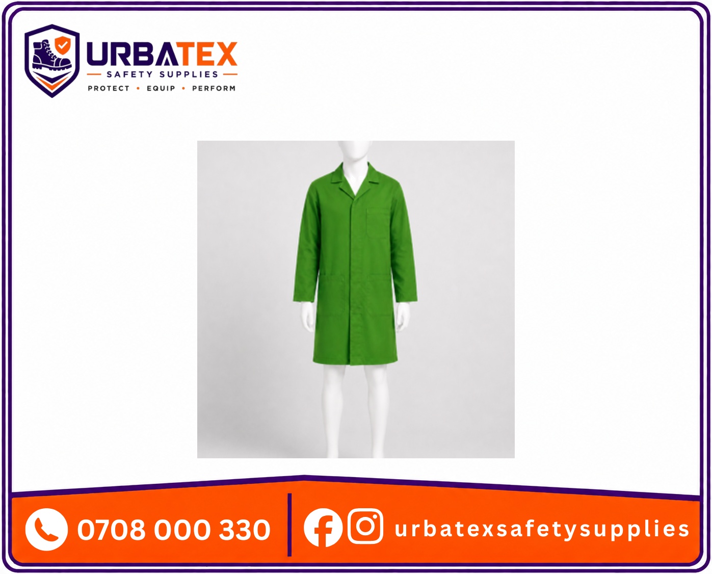 professional sky blue 265 gsm tetrex work dustcoat urbatex safety supplies kenya