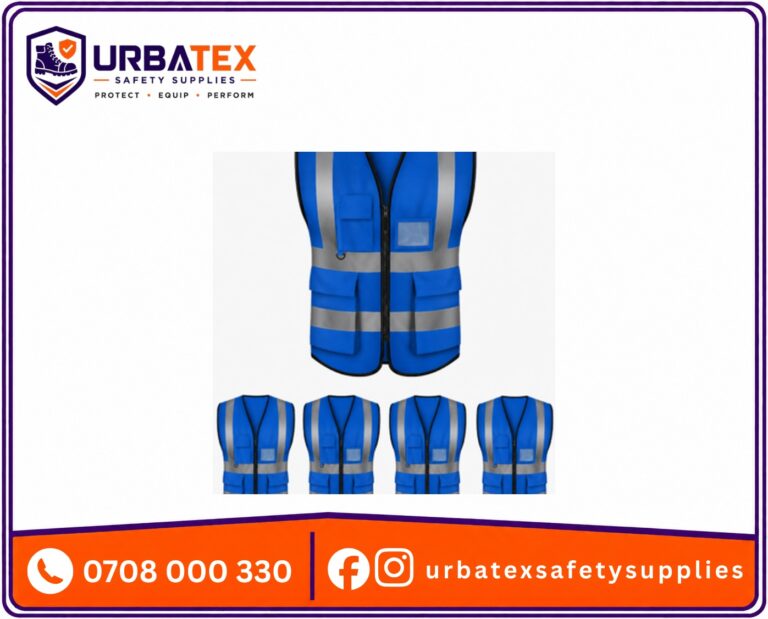 Royal Blue 180 GSM Pocket Reflector Vest – Heavy Duty High Visibility Safety Vest