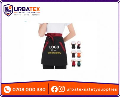Waiter Half Apron Nairobi – Striped Waist Apron with Pockets (Custom Logo)