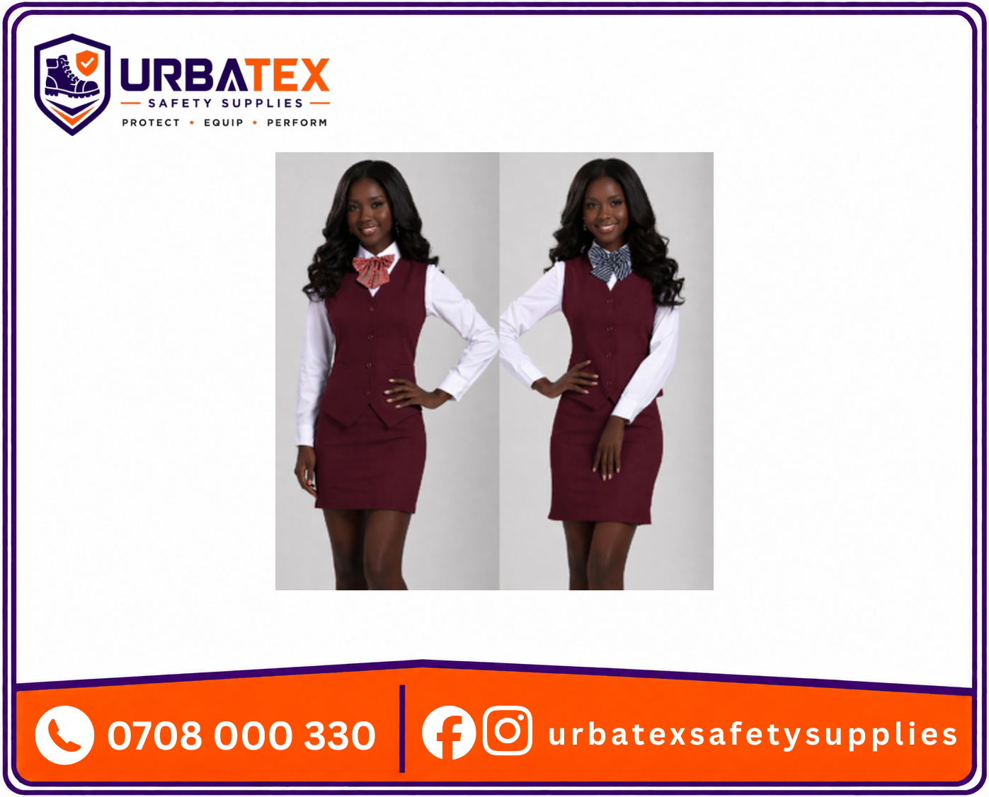 waitress uniform skirt kenya for smart hotel restaurant and front of house service wear kenya