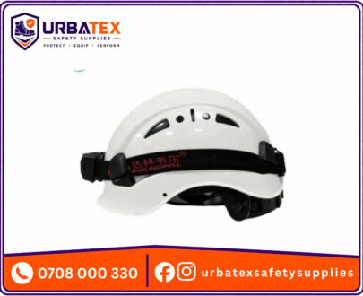 White EN 6 Point Helmet – CE EN397 & ANSI Certified with Built-in LED Light | Bekam Orbit Kenya