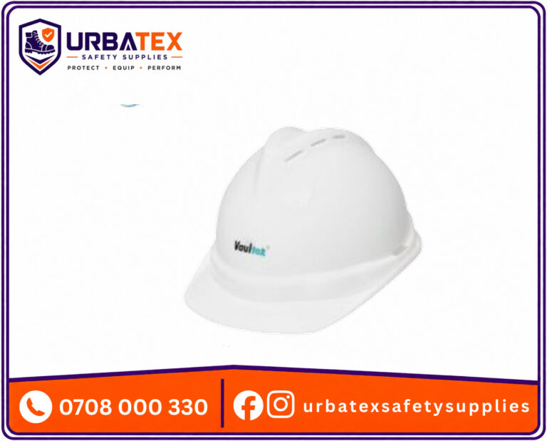 White Vaultex Safety Helmet – EN397 Certified Industrial Head Protection in Kenya