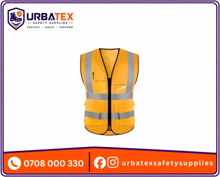 Yellow 180 GSM Pocket Reflector Vest – Heavy Duty High Visibility Safety Vest