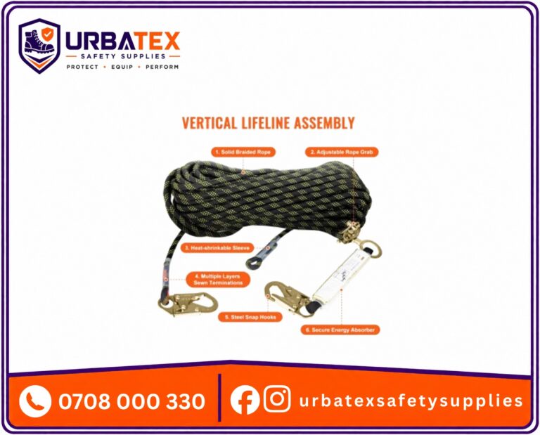 15 Meter Vertical Lifeline Safety Rope – Heavy-Duty Fall Protection Rope for Roofing and Work at Height