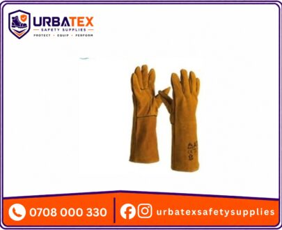 16 inches Yellow Leather Welding Glove, Hockey Palm