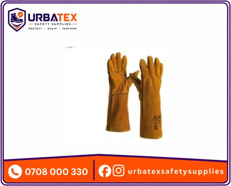 16 inches Yellow Leather Welding Glove, Hockey Palm