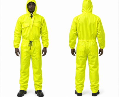 Lime Green Double-Nylon Hooded Work Overall