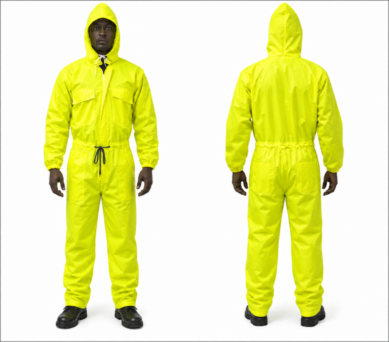 Lime Green Double-Nylon Hooded Work Overall