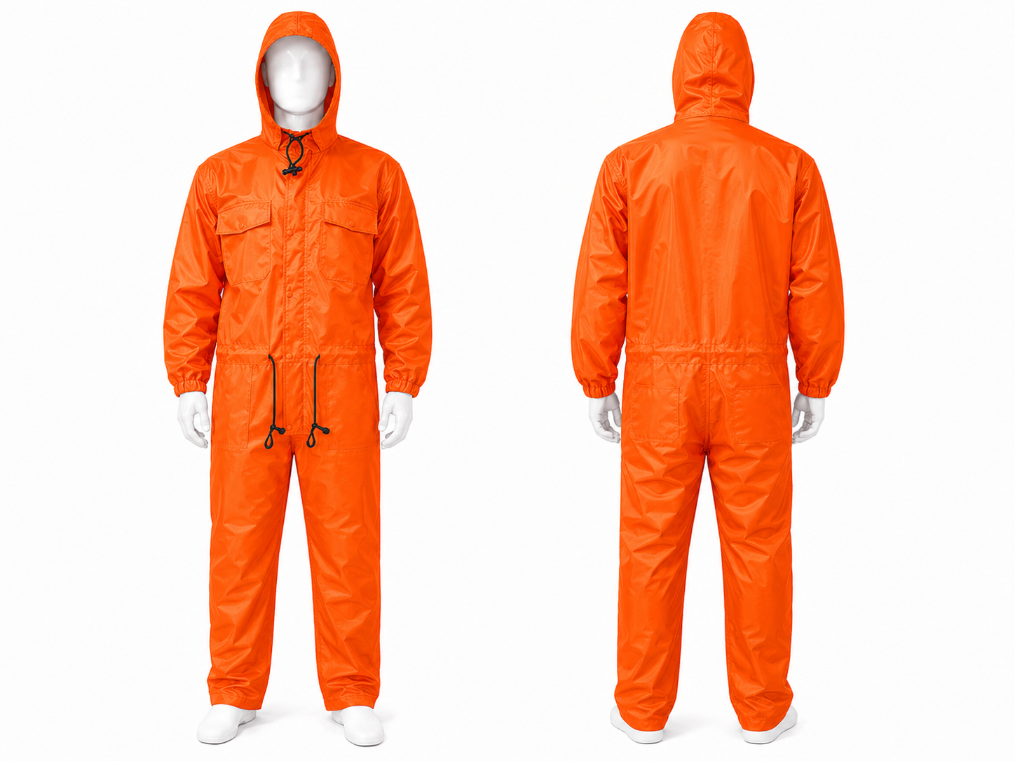 Orange Nylon Rain Coverall Kenya