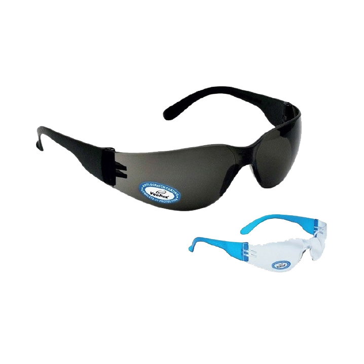 Vaultex V701 safety glasses with clear and dark anti-scratch polycarbonate lens options