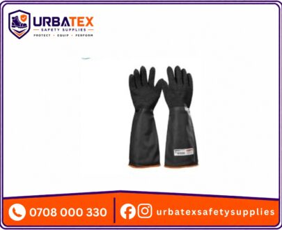 Black Industrial Rubber Glove Rough Palm (18")-XL