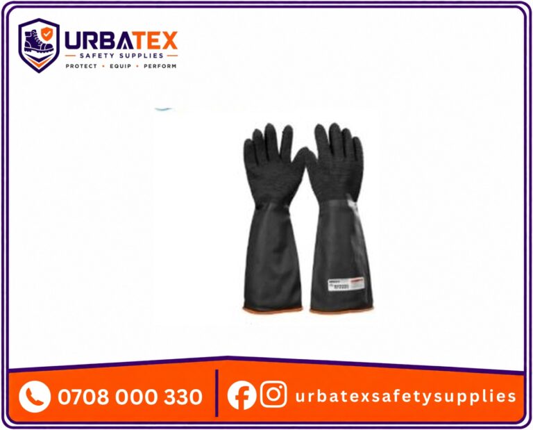 Black Industrial Rubber Glove Rough Palm (18″)-XL