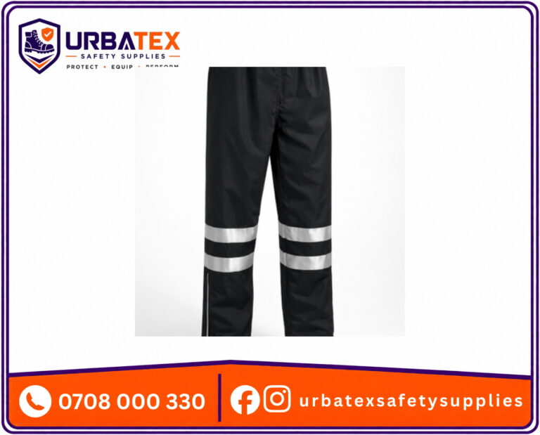 Black Reflective Waterproof Rider Trousers – 190T Nylon Rain Pants for Kenya