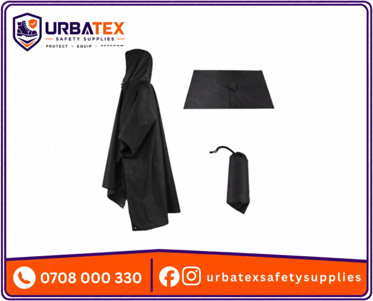 Black Waterproof Rain Poncho – 190T Nylon Lightweight Professional Raincoat Kenya