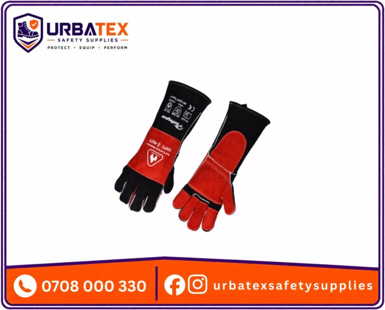 Colour-Coded 14″ Leather Welding Gloves S4 (AB Grade) – Black/Yellow/Blue/Grey, Nairobi & Kenya