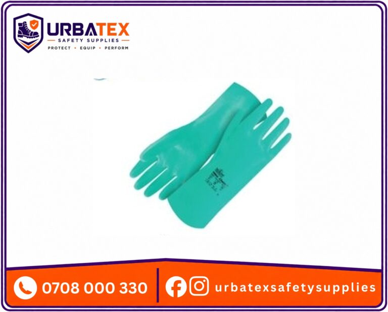 Flock Lined Green Nitrile Gloves