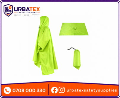 Lime Green Waterproof Rain Poncho – High Visibility 190T Nylon Lightweight Raincoat Kenya