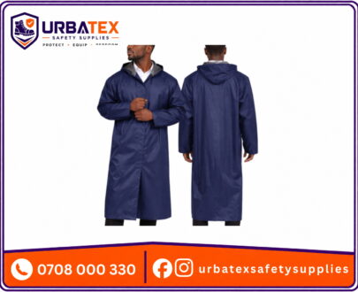 Navy Blue PVC Raincoat – 100% Waterproof Durable Rain Gear for Outdoor Work in Nairobi, Kenya
