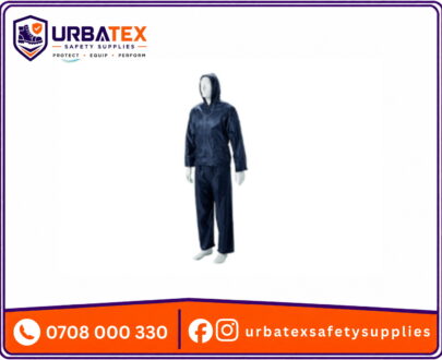 Navy Blue PVC Waterproof Rainsuit – Hooded Jacket & Trousers (Unisex, Heavy-Duty PVC Coated Polyester)