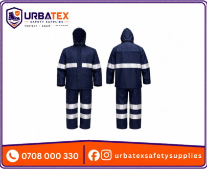 Navy Blue Reflective Rain Suit Kenya – 190T Nylon Waterproof Coat and Trouser Set