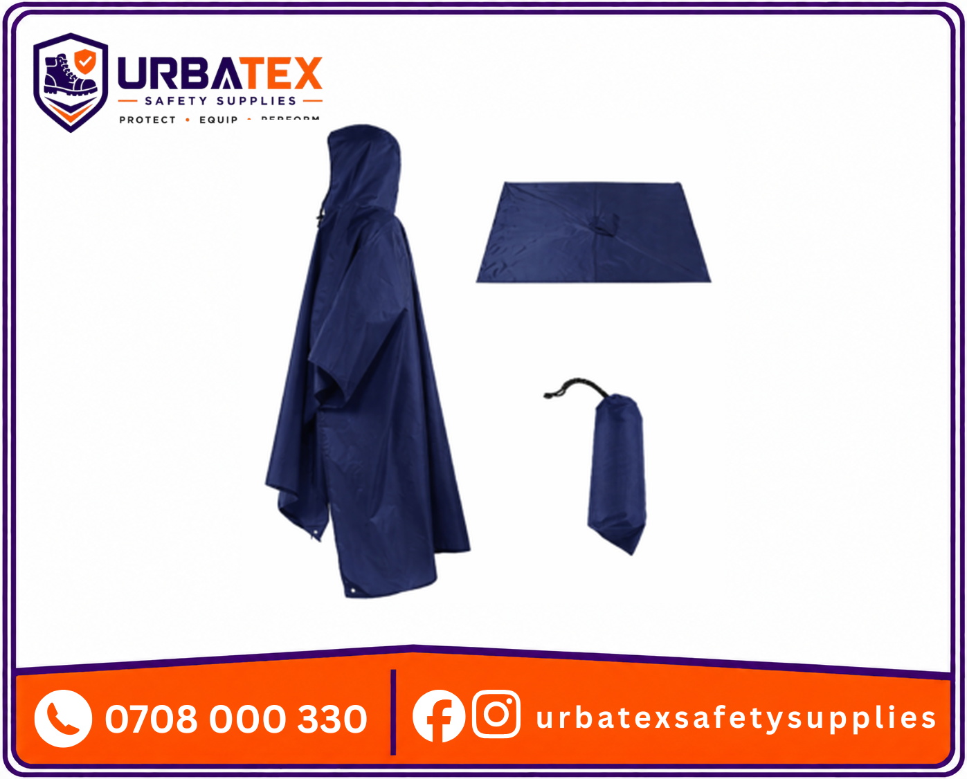 navy blue waterproof rain poncho 190t nylon lightweight raincoat kenya