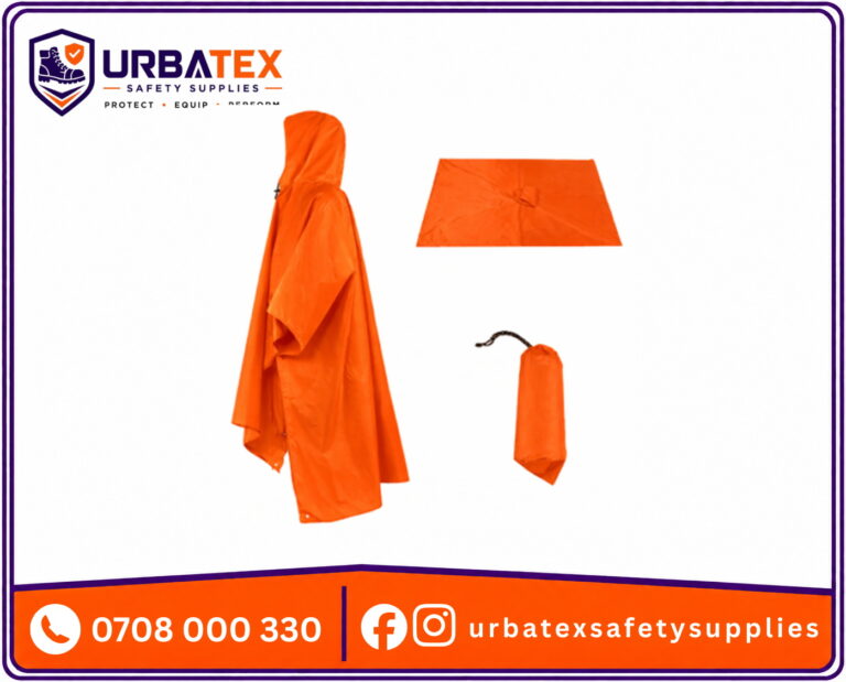 Orange Waterproof Rain Poncho – High Visibility 190T Nylon Lightweight Raincoat Kenya