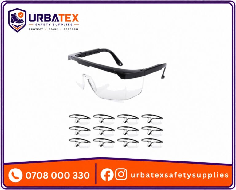 Protecta Safety Spectacles (EN166) – Clear Lens, Black Frame, Medium Size