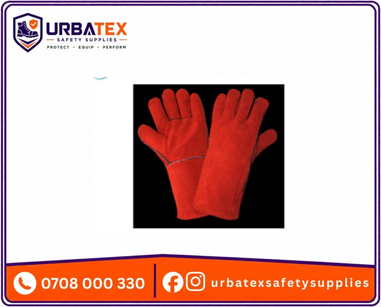 Red leather welding gloves