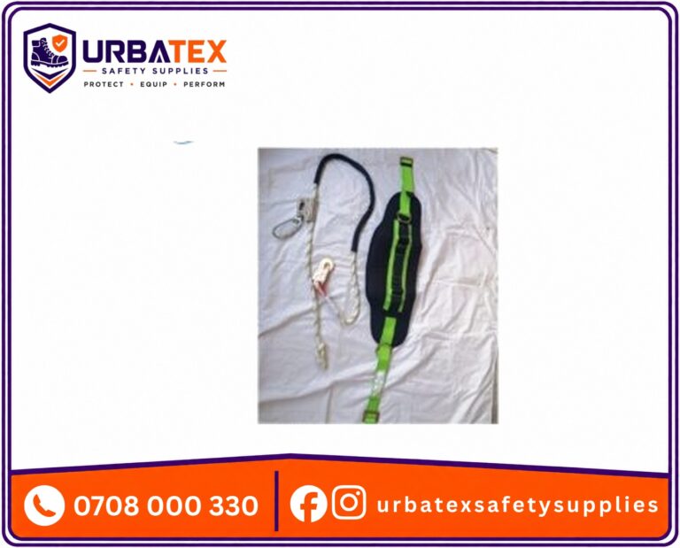 Work Positioning Systems Kenya — Lanyard with Rope-Grab + Comfort Waist Belt (EN 358)