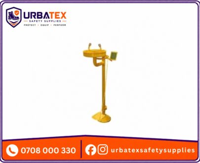 Yellow ABS Coated Emergency Eyewash Station Nairobi | 304 Stainless Steel Foot Pedal Dual Spray Eye Washer